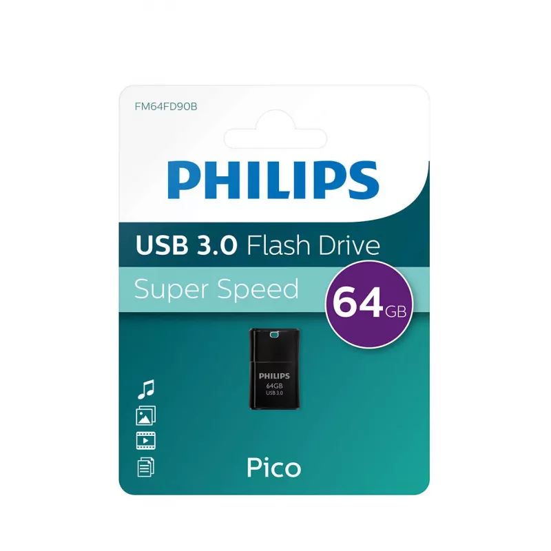 Philips Pico Edition 3.0 USB flash drive 64 GB USB Type-A 3.2 Gen 1 (3.1 Gen 1) Black