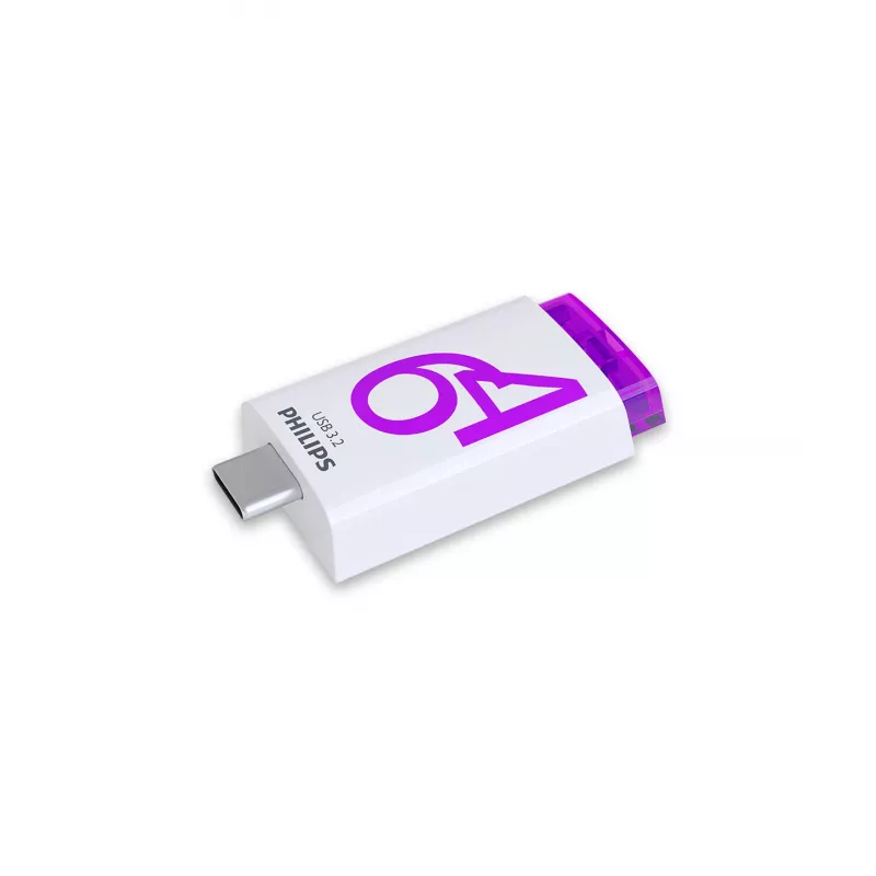 Philips Click USB flash drive 64 GB USB Type-C 3.2 Gen 1 (3.1 Gen 1) Violet, White