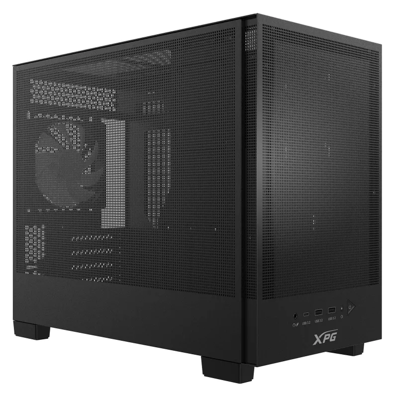 XPG VALOR MESH NANO MID-TOWER-CHASSIS - Black, Midi Tower, PC, Black, micro ATX, Mini-ITX, SPCC, 17 cm