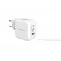 Conceptronic 3-Port 67W GaN USB PD Charger with USB-C Charging Cable, USB-C x 2, USB-A x 1, QC 3.0, PPS