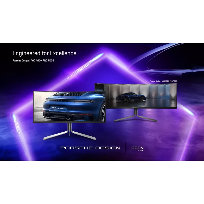 AOC Porsche PD34 computer monitor 86.4 cm (34 inch) 3440 x 1440 pixels Wide Quad HD QD-OLED Black