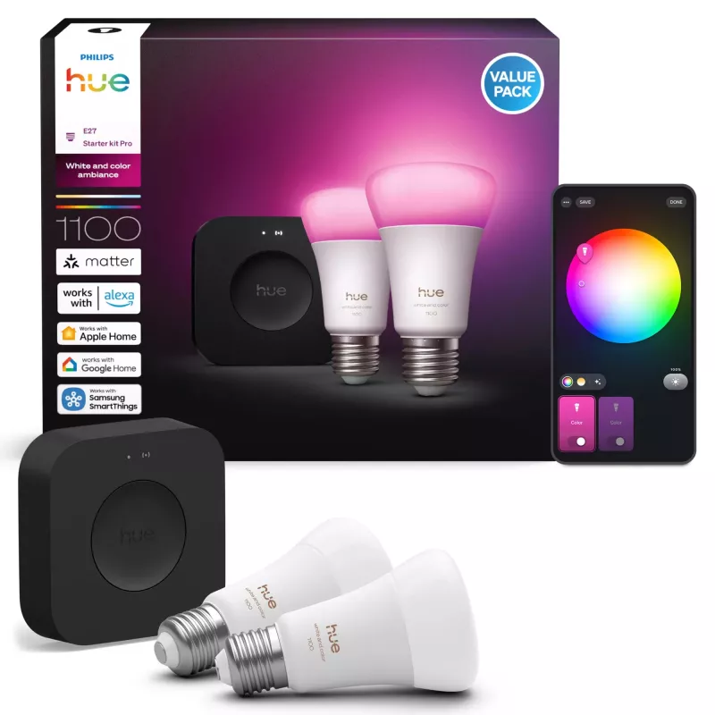 Philips Hue White and colour ambience smart lighting Smart lighting kit Bluetooth/Zigbee 8.1 W