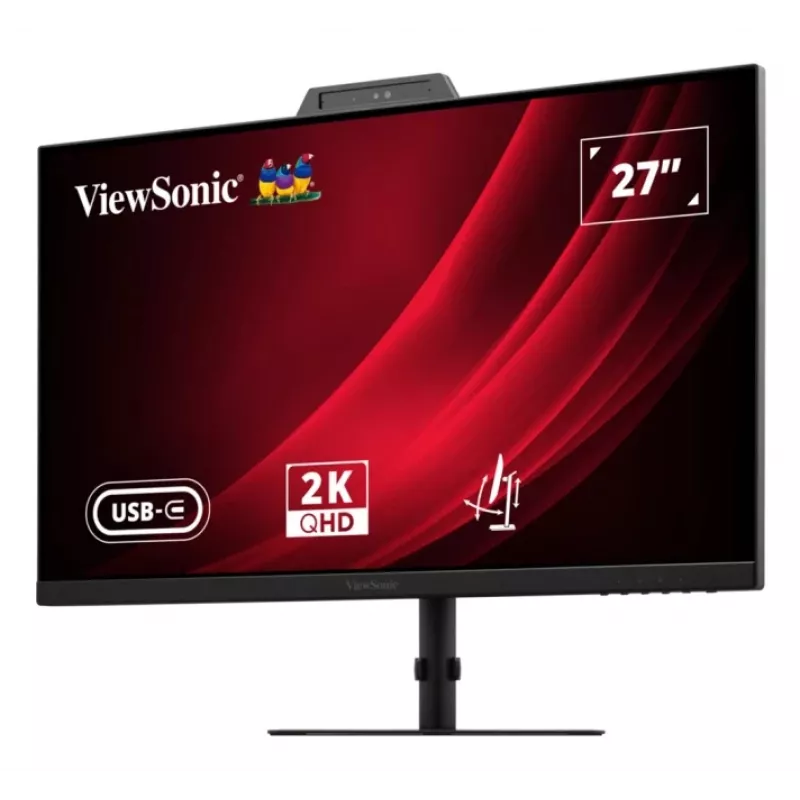 27 inch ViewSonic VG2741V-2K computer monitor, 2560×1440 QHD, 4 ms, IPS/LCD, built-in speakers, VESA, height adjustable, black