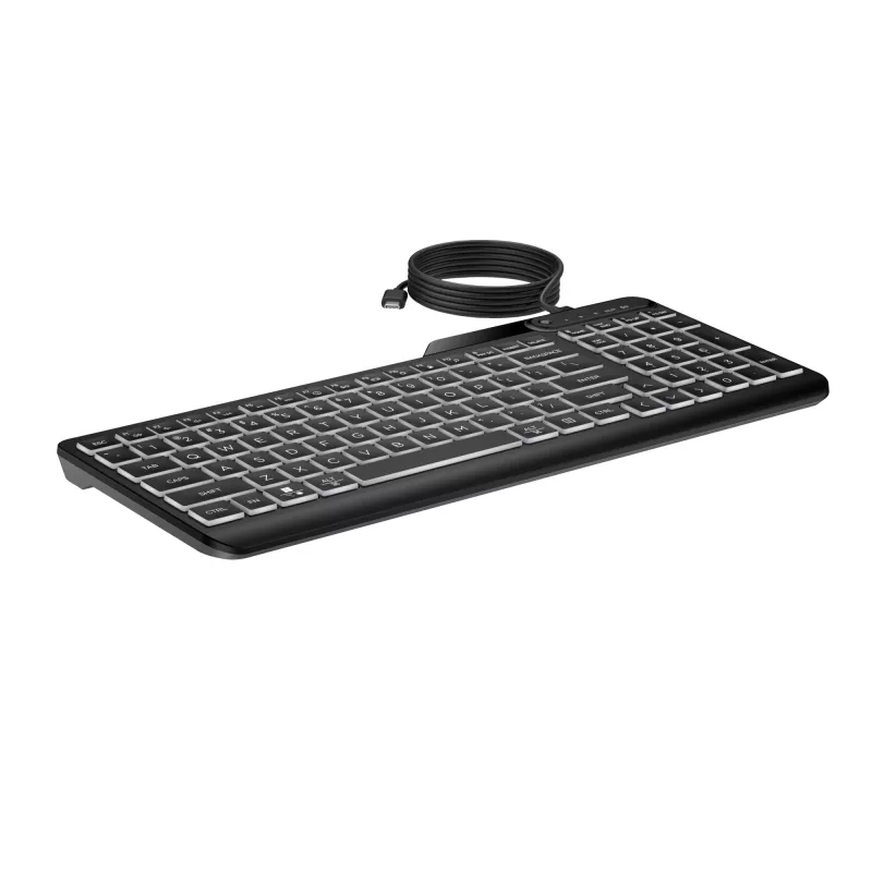HP 400 Backlit Wired Keyboard Full-size USB Black