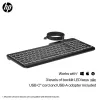 HP 400 Backlit Wired Keyboard Full-size USB Black