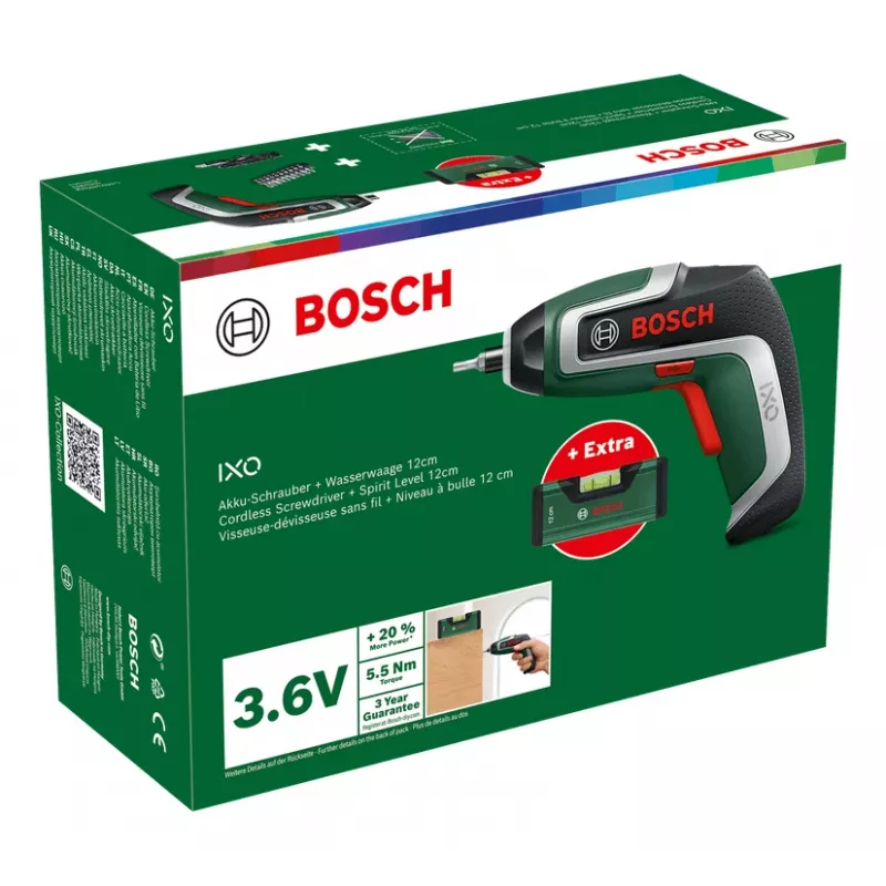 Cordless screwdriver Bosch IXO 7 with 32-piece bit set, rechargeable handheld driver