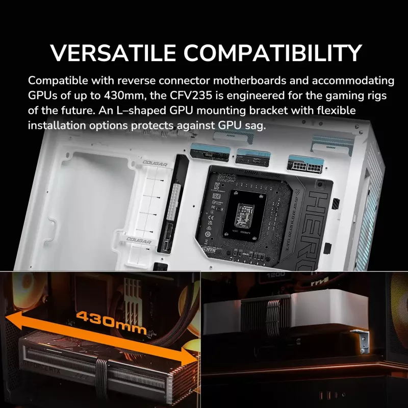 COUGAR Midi Tower Case, CFV235, ARGB, Glass, Black
