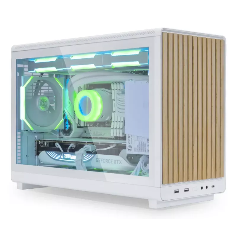 PC Case Lian Li A3-mATX Micro Tower — White with Wood, supports ATX/SFX/SFX-L PSUs, Micro-ATX/Micro-ITX, 1x3.5 inch + 2x2.5 inch