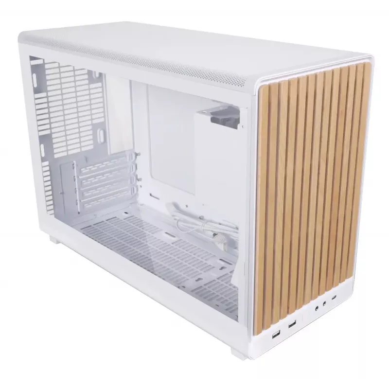PC Case Lian Li A3-mATX Micro Tower — White with Wood, supports ATX/SFX/SFX-L PSUs, Micro-ATX/Micro-ITX, 1x3.5 inch + 2x2.5 inch