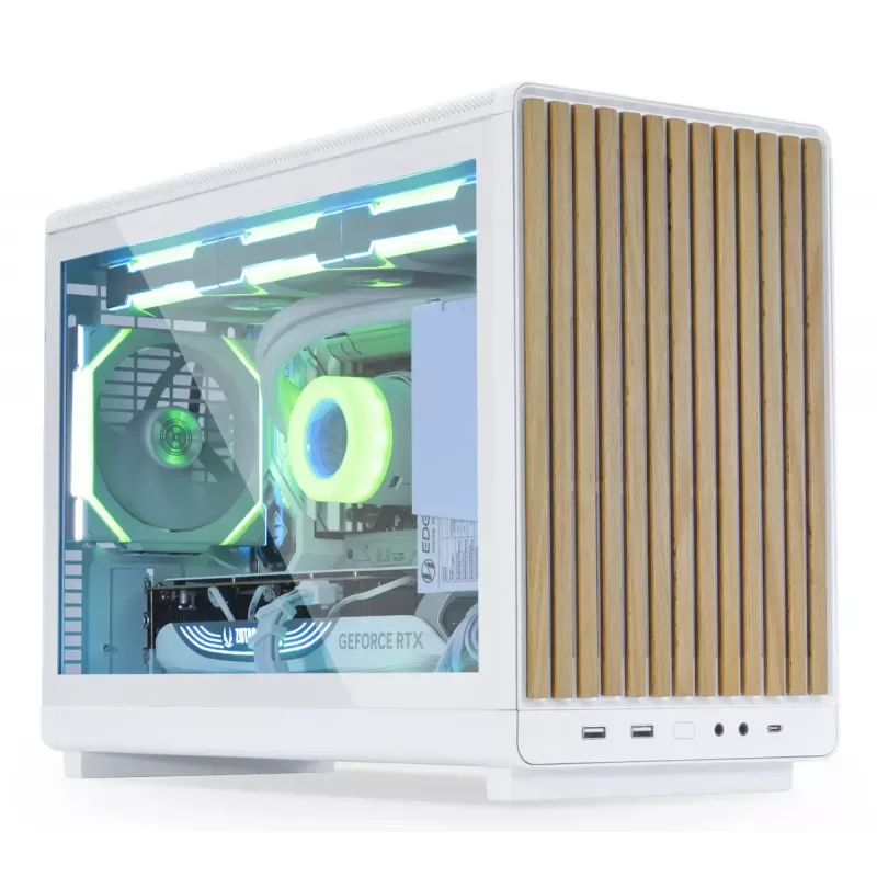 PC Case Lian Li A3-mATX Micro Tower — White with Wood, supports ATX/SFX/SFX-L PSUs, Micro-ATX/Micro-ITX, 1x3.5 inch + 2x2.5 inch