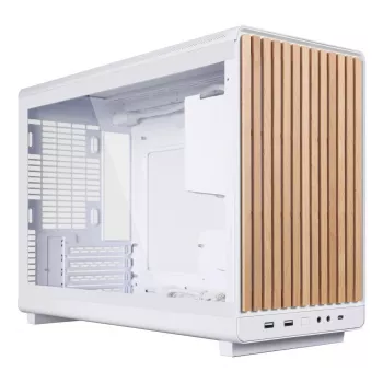 PC Case Lian Li A3-mATX Micro Tower — White with Wood, supports ATX/SFX/SFX-L PSUs, Micro-ATX/Micro-ITX, 1x3.5 inch + 2x2.5 inch