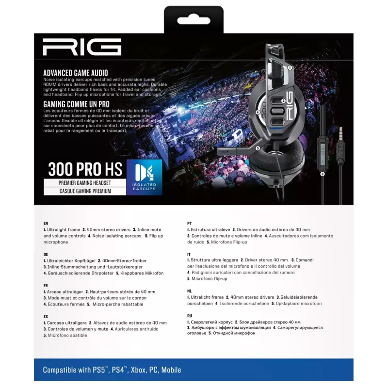 Nacon RIG 300 PRO HS gaming headset, black