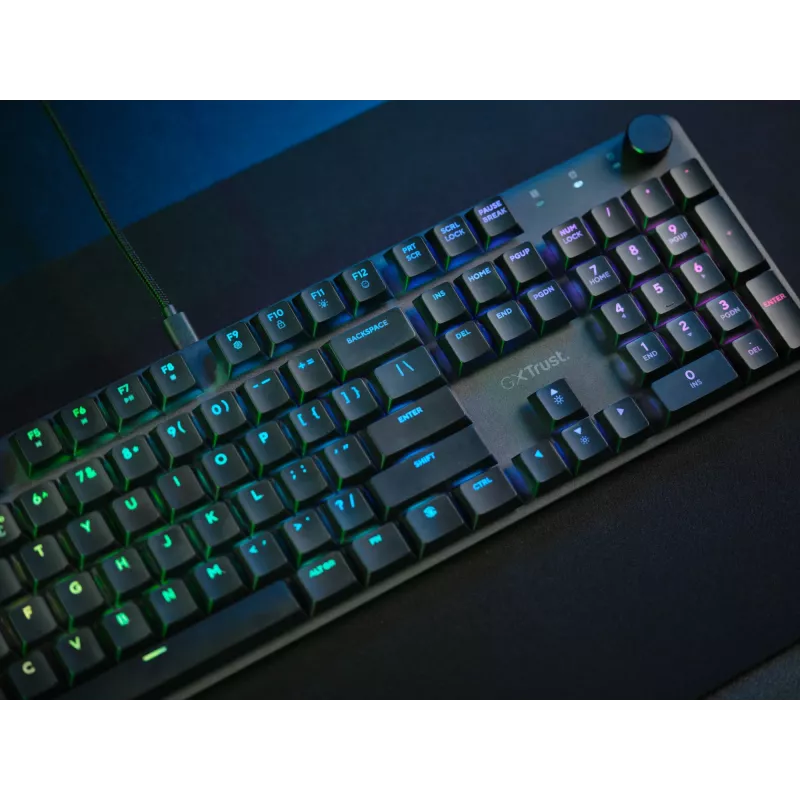 Mechanical Gaming Keyboard TRUST GXT 866 TORIX USB Full-size 104-key QWERTY Black RGB