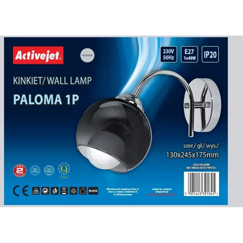 Activejet AJE-PALOMA 1P E27 1x40W wall lamp