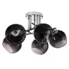Pendant lamp ActiveJet AJE-PALOMA 5P, 5×E27 40W, silver frame, black glass, IP20, 460×250×460 mm
