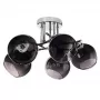 Pendant lamp ActiveJet AJE-PALOMA 5P, 5×E27 40W, silver frame, black glass, IP20, 460×250×460 mm