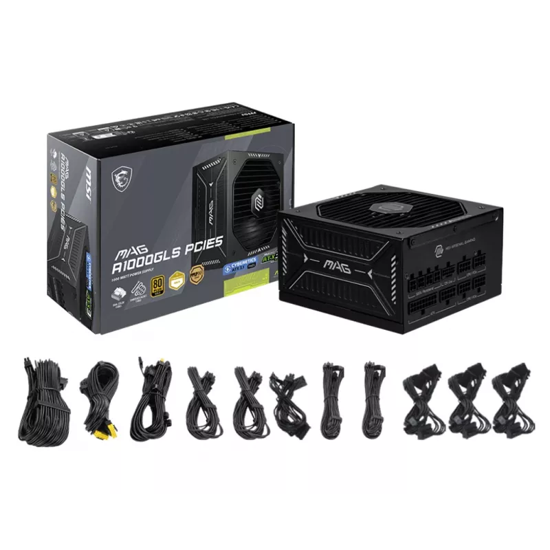 MSI MAG A1000GLS PCIE5 power supply unit 1000 W 24-pin ATX ATX Black
