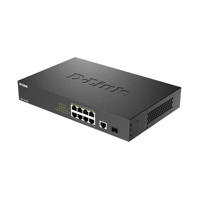 D-Link DGS-1010MP/E network switch Unmanaged L2 Gigabit Ethernet (10/100/1000) Power over Ethernet (PoE) 1U Black