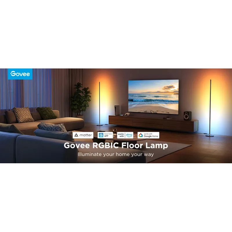 Floor lamp Govee Matter RGBICW H8076C13 — smart LED lighting with RGBIC and tunable white