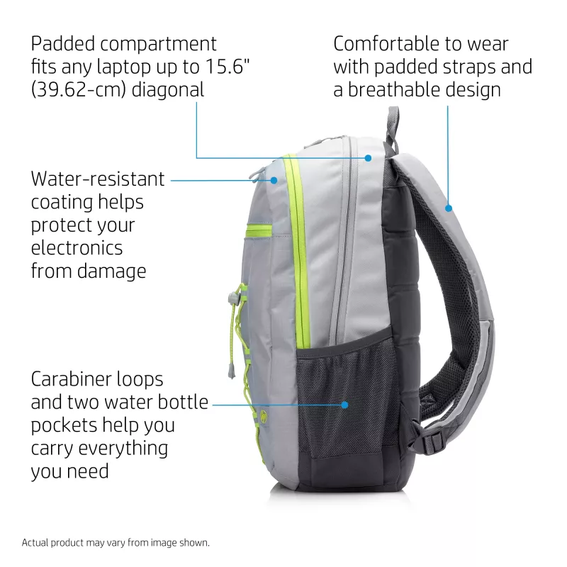 Backpack HP 39.62 cm (15.6 inch) Active Backpack Grey/Neon Yellow