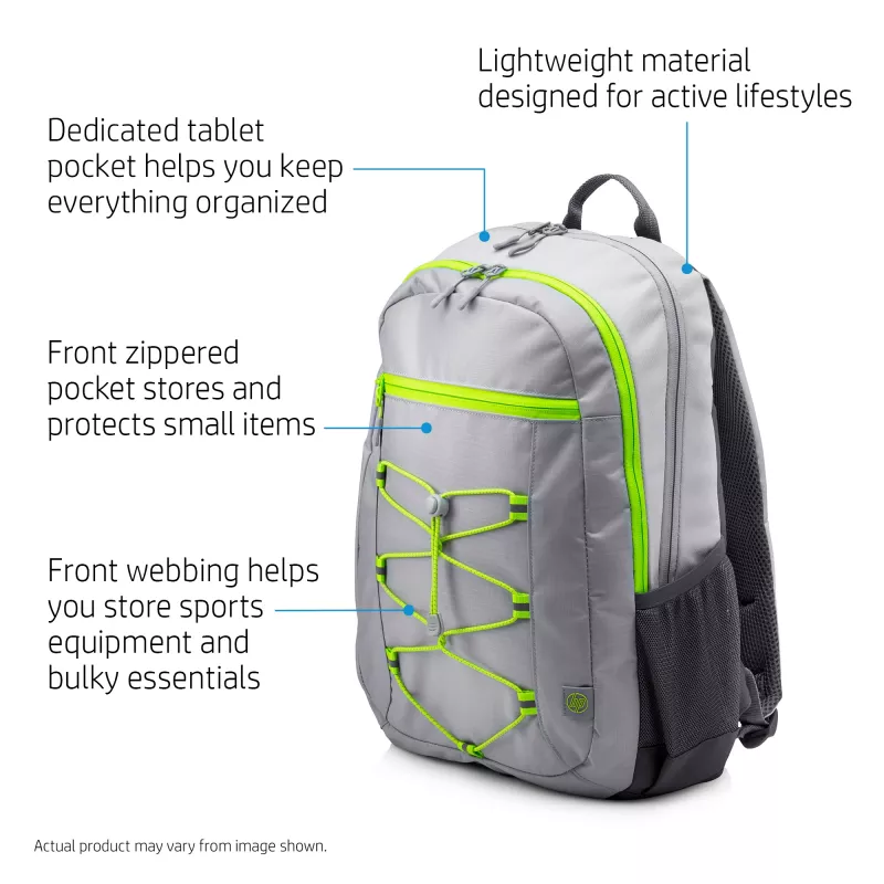 Backpack HP 39.62 cm (15.6 inch) Active Backpack Grey/Neon Yellow