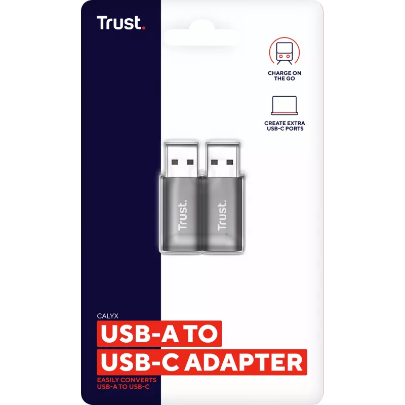 Trust Calyx USB Type-C USB Type-A Grey Connector 1 USB Type-C Connector 2 USB Type-A