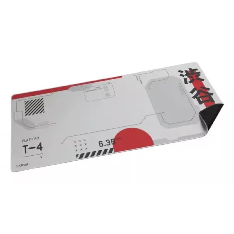 Gaming mouse pad TRUST GXT 759 XXL — PET surface, 900×400 mm, stitched edges, non-slip base (Black/Grey/Red/White)