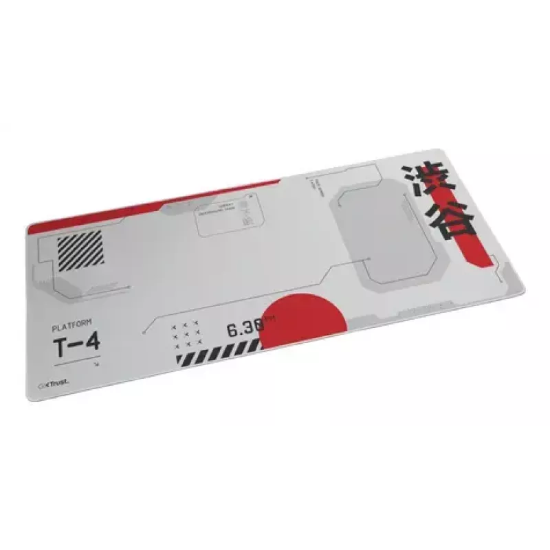 Gaming mouse pad TRUST GXT 759 XXL — PET surface, 900×400 mm, stitched edges, non-slip base (Black/Grey/Red/White)