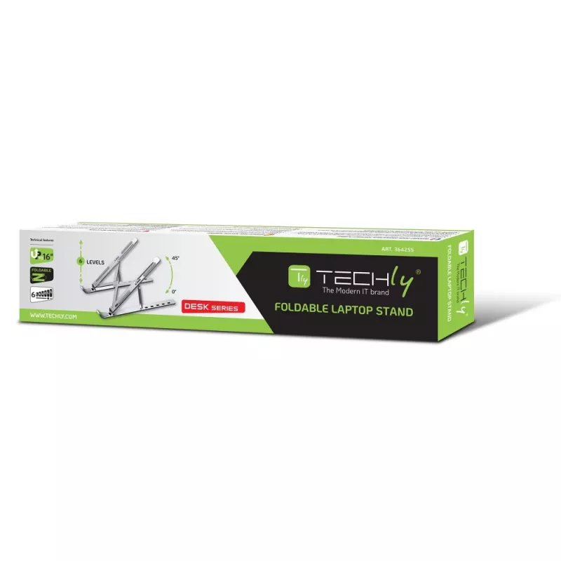 Laptop stand Techly ICA-TBL 134TY Silver Aluminium Height 55-155mm