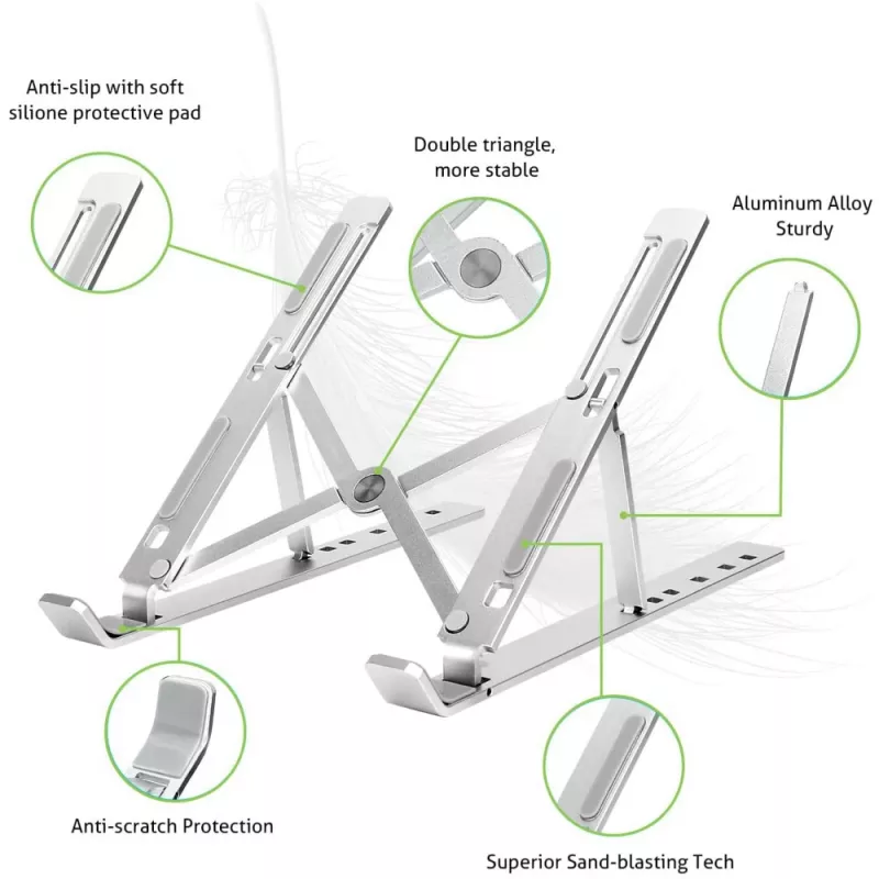 Laptop stand Techly ICA-TBL 134TY Silver Aluminium Height 55-155mm