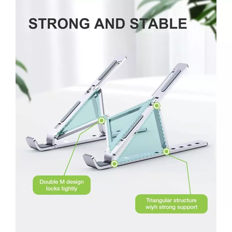 Laptop stand Techly ICA-TBL 134TY Silver Aluminium Height 55-155mm