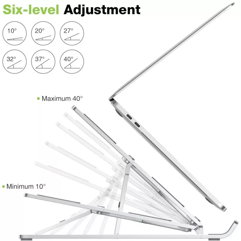 Laptop stand Techly ICA-TBL 134TY Silver Aluminium Height 55-155mm
