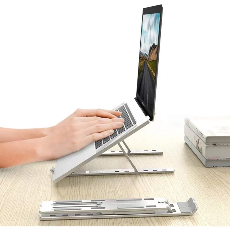 Laptop stand Techly ICA-TBL 134TY Silver Aluminium Height 55-155mm
