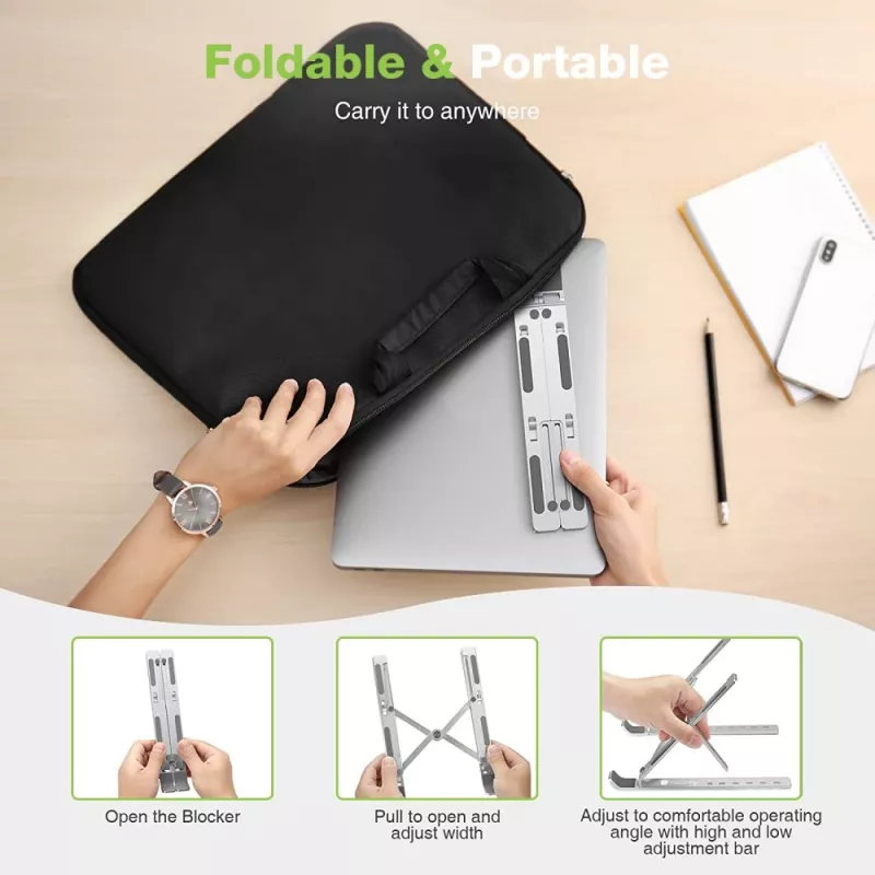 Laptop stand Techly ICA-TBL 134TY Silver Aluminium Height 55-155mm