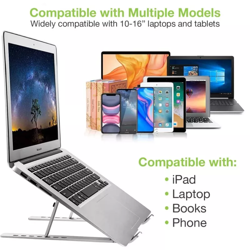 Laptop stand Techly ICA-TBL 134TY Silver Aluminium Height 55-155mm