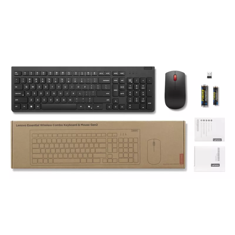 Wireless keyboard and mouse set Lenovo 4X31R64453 — compact layout, USB wireless receiver