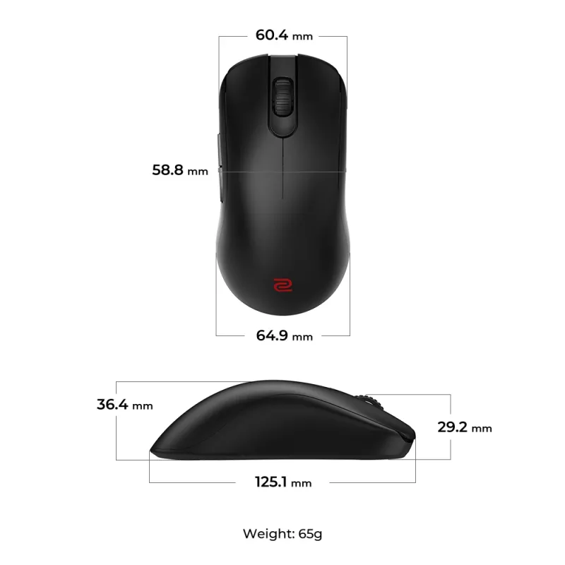 ZOWIE FK2-DW mouse Gaming Right-hand RF Wireless 3200 DPI
