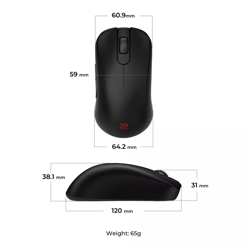 Gaming Mouse BenQ ZOWIE S2-DW Right-hand RF Wireless 3200 DPI