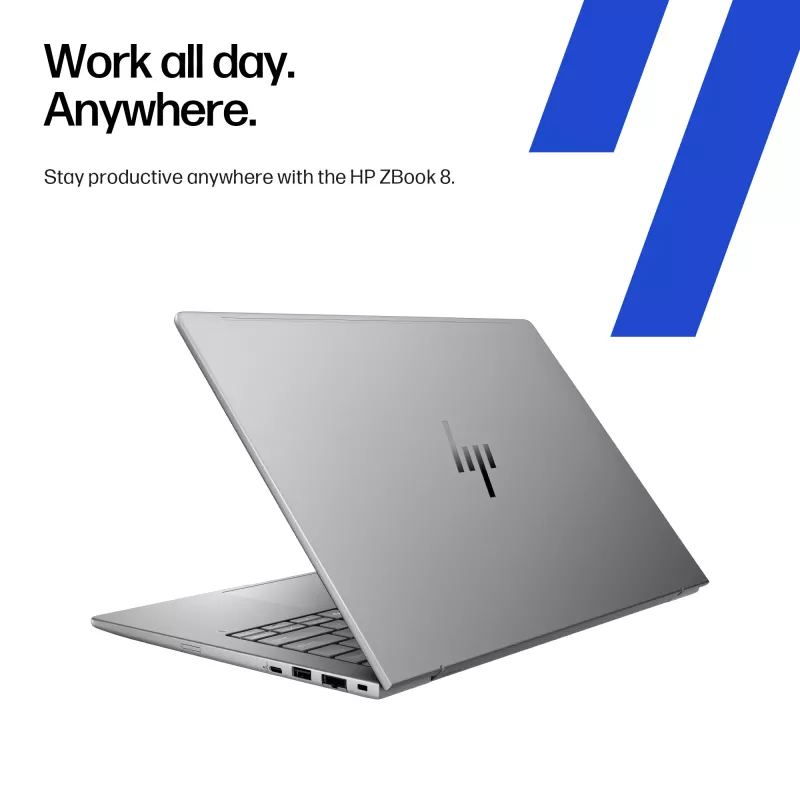HP ZBook 8 G1ak Copilot+ PC AMD Ryzen AI 7 PRO 35.6 cm (14 inch) WUXGA 32 GB DDR5-SDRAM Wi-Fi 7 (802.11be) Windows 11 Pro AI Workstation, AI PC