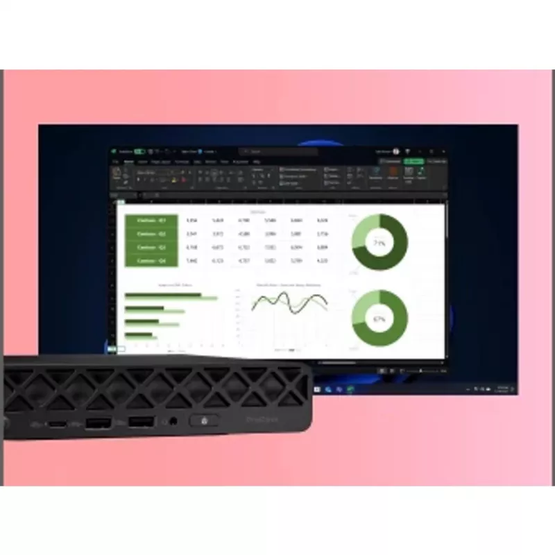 HP ProDesk 4 Mini G1i AI Mini PC BY7D1ET — Intel Core Ultra 7 265T, 16GB DDR5-5600, 1TB SSD, Intel Graphics, Windows 11 Pro, Black
