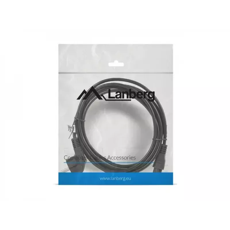 Power Cable Lanberg CA-C5CA-11CC-003-BK 3m C5 Coupler CEE7/7