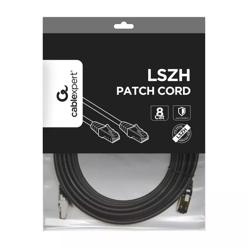 Networking cable Gembird PP8-LSZHCU-BK-7.5M RJ-45 Cat8 7.5m Black