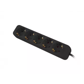 Power extension Lanberg PS0-05F-0150-BK 1.5m 5 AC outlets Indoor Black