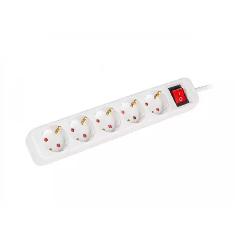 Power Extension Lanberg PS1-05F-0300-W 3m 5 AC Outlets Indoor White