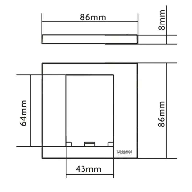 Wall Plate Switch Cover Vision TC3 SURR1G White