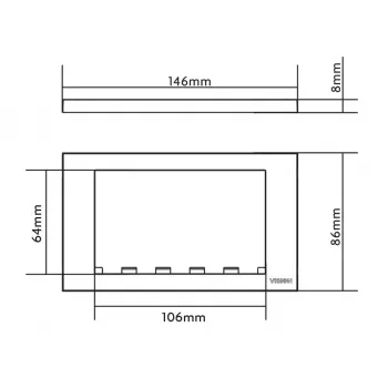 Wall plate switch cover Vision TC3 SURR2G White