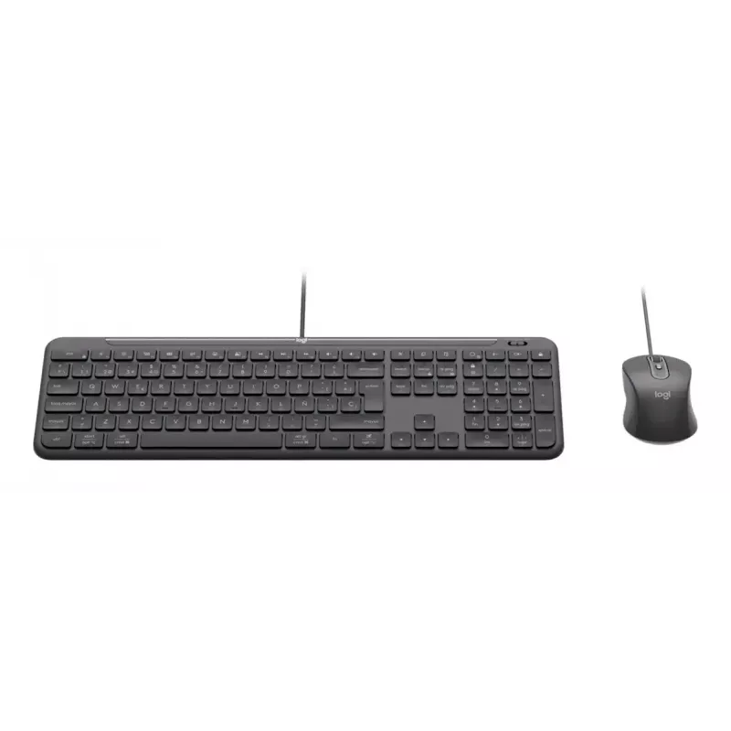 Wired Full-size Keyboard with Mouse Logitech 920-013349 — USB, QWERTY US International, Graphite, 1.8 m cable