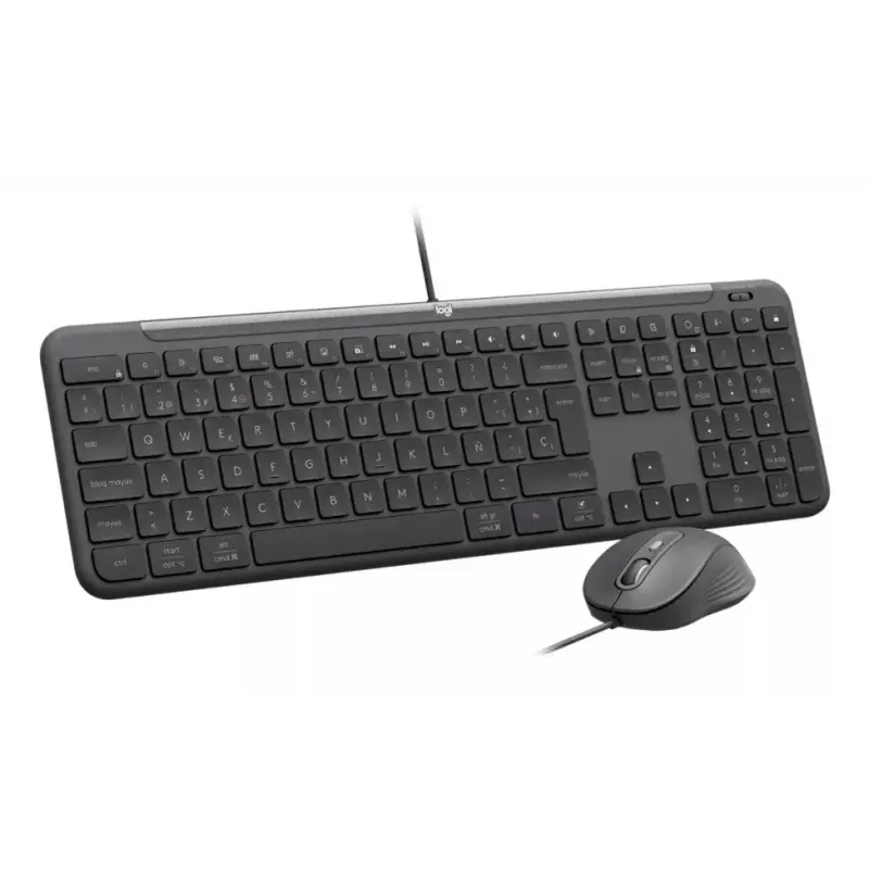 Wired Full-size Keyboard with Mouse Logitech 920-013349 — USB, QWERTY US International, Graphite, 1.8 m cable