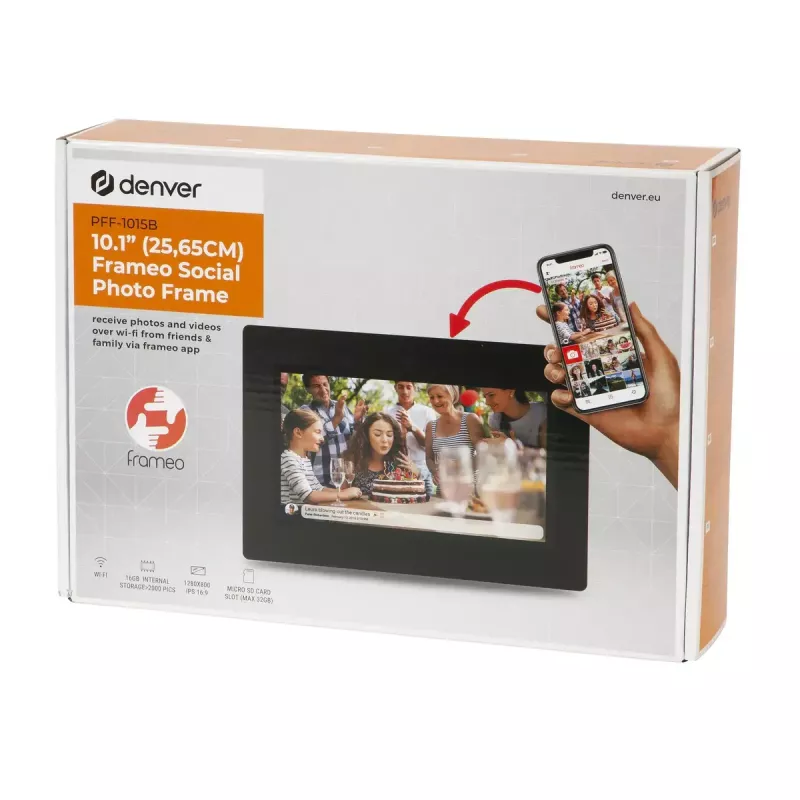 Digital Photo Frame Denver PFF-1015B 10.1 inch Touchscreen Wi-Fi 16GB