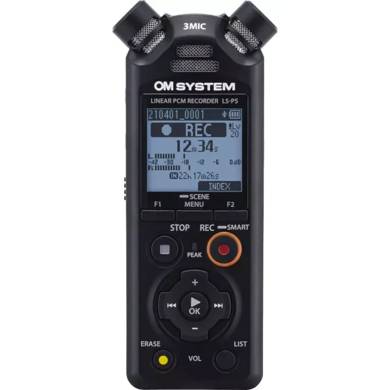 Dictaphone OLYMPUS LS-P5 kit — 24-bit audio recording, 8GB internal memory